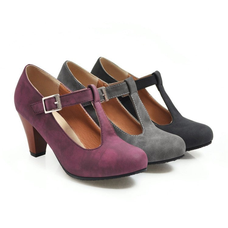 Women's Shoes Spring And Autumn Buckle T-strap