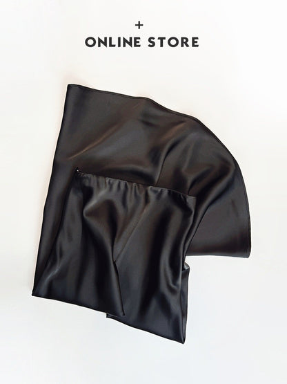 High Waist Slimming Mid-length Satin Acetate Silky Skirt