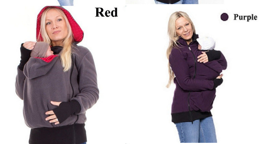 Manteau pull kangourou multifonction trois en un pour maman