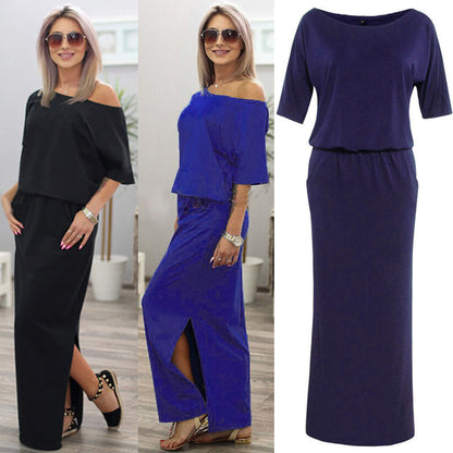 Super de belle longue robe tissu léger pour femme très élégante couleur unie