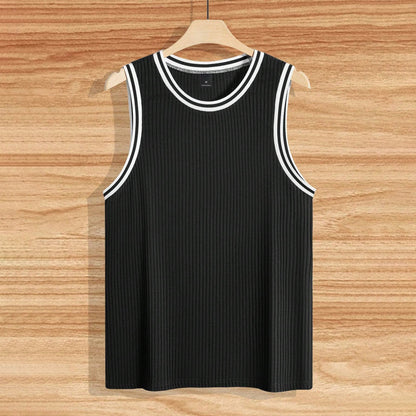 Gilet de sport ajusté en tricot à rayures verticales