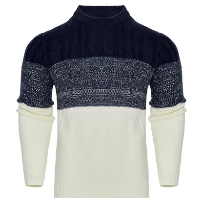 Pull décontracté à manches longues et blocs de couleurs pour homme