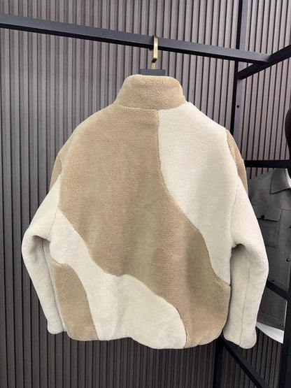 Autumn And Winter Men's Fashion Collar Contrast Coat