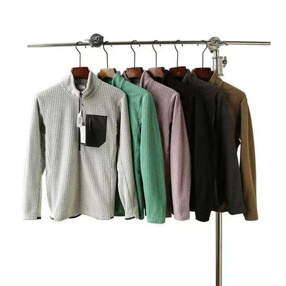 Spring And Autumn Outdoor Pullover High-end Wave Pattern Fleece Sweater