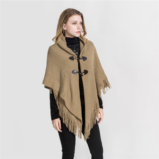 Cardigan kimono ample automne/hiver pour femme, long sans manches, poncho, châle magique de couleur unie, pull tricoté