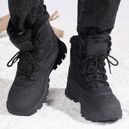 Fleece-lined Warm Plus Size High-top Men's Boots