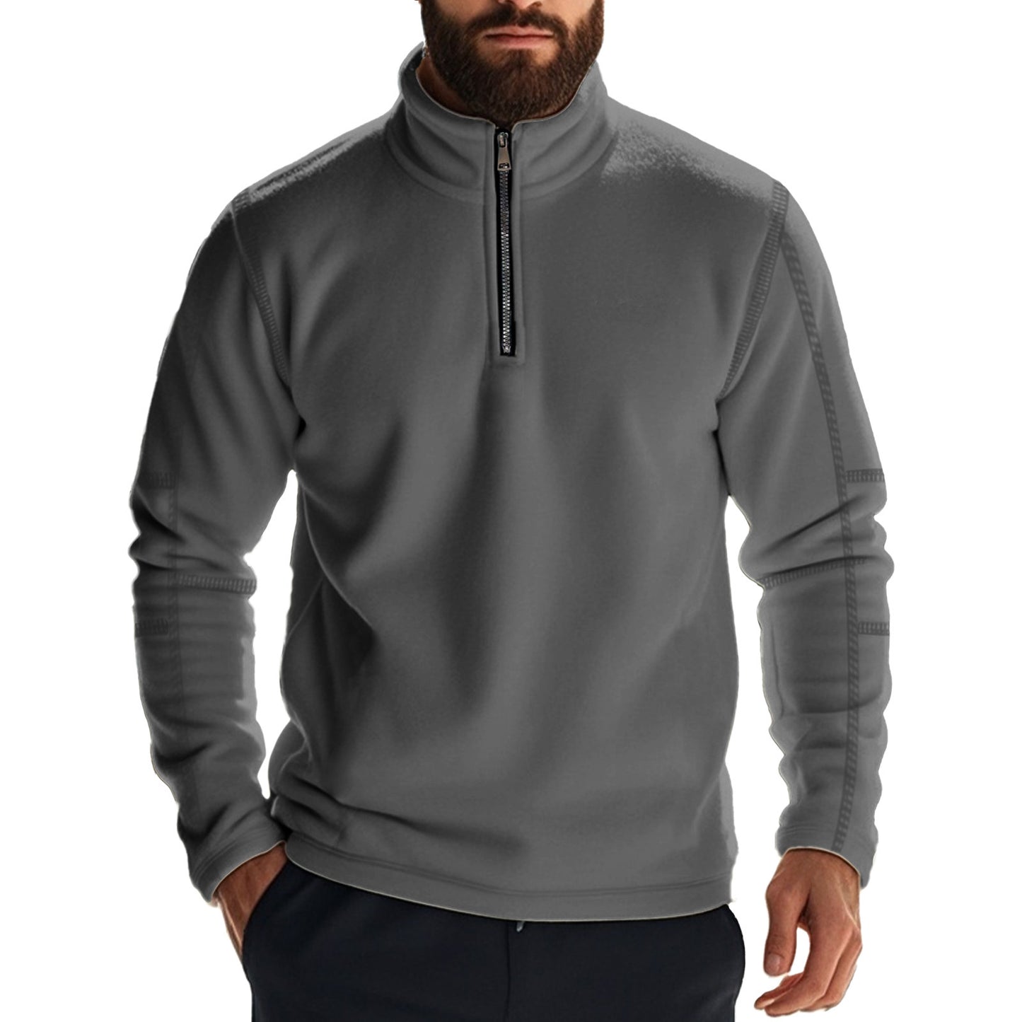 Men's Long Sleeve Solid Color Sweatshirt