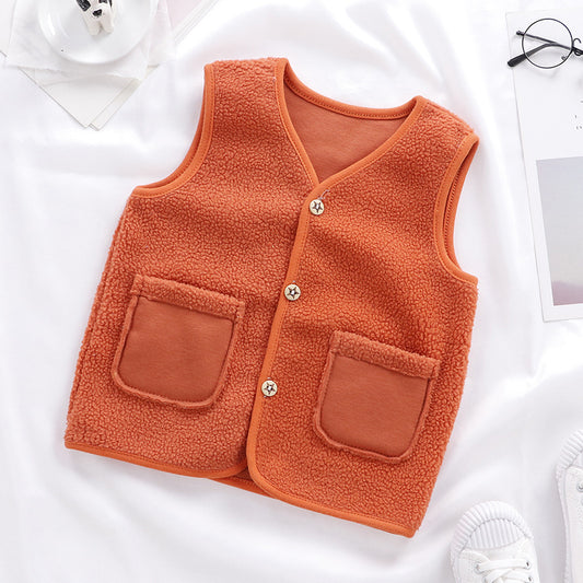 Padded Upper Cardigan To Keep Warm Children's Vest