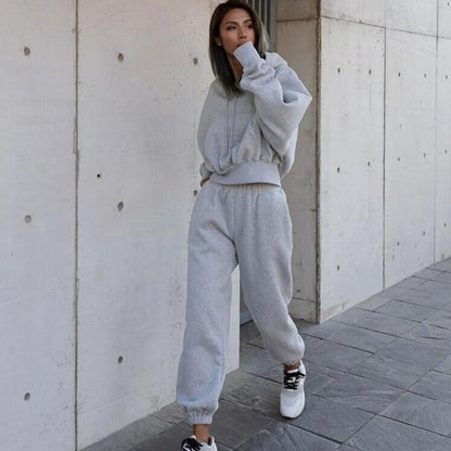 Nouveau style automne et hiver pour femmes, nouveau manteau à capuche décontracté, combinaison de sport