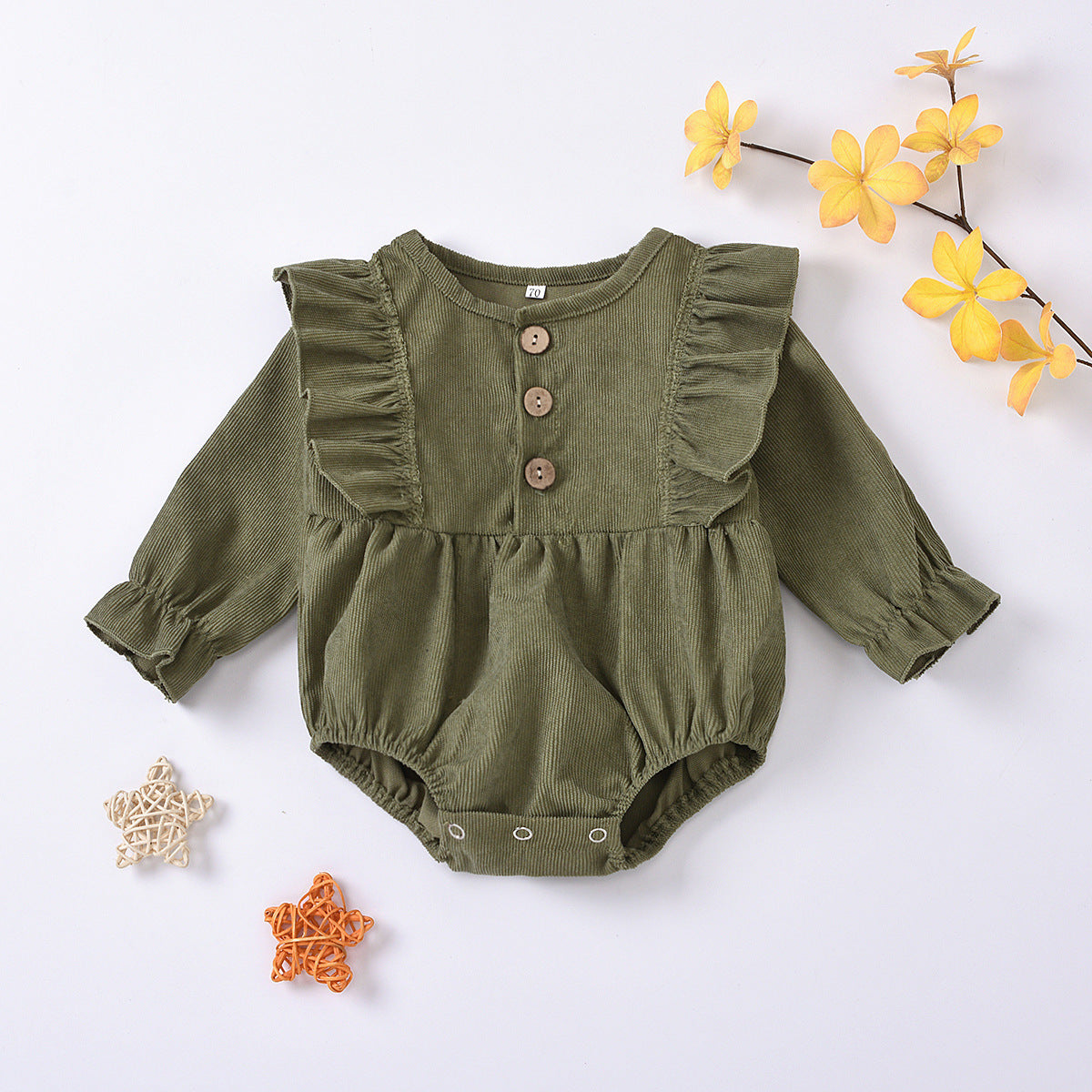 Corduroy Flying Sleeve Triangle Romper Spring And Autumn Romper