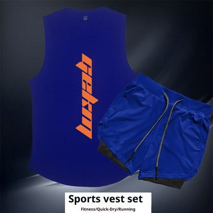Sports Suit Men's Outdoor Running Fitness Vest Shorts