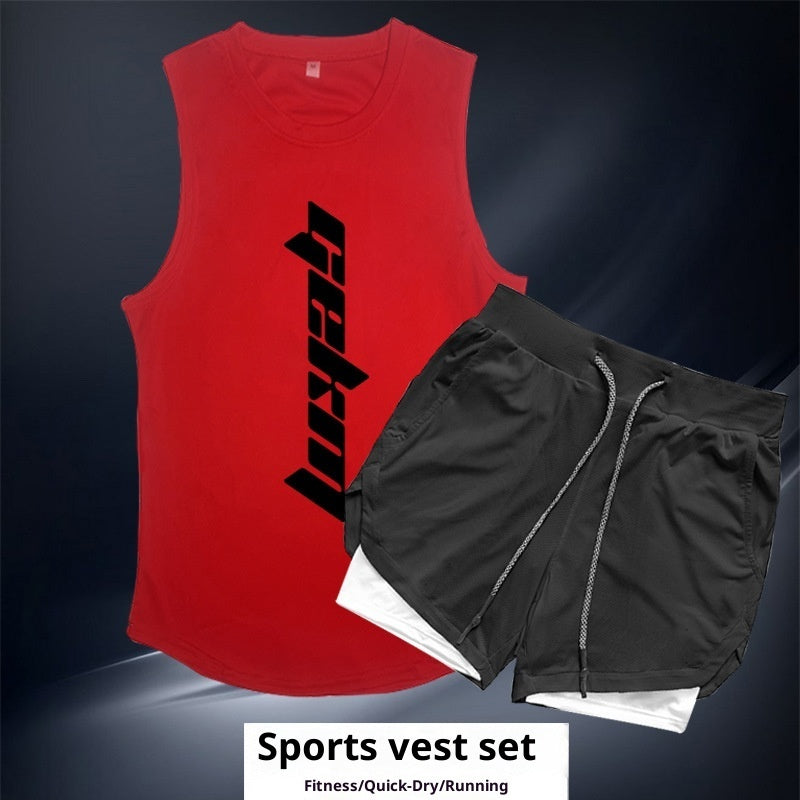 Sports Suit Men's Outdoor Running Fitness Vest Shorts