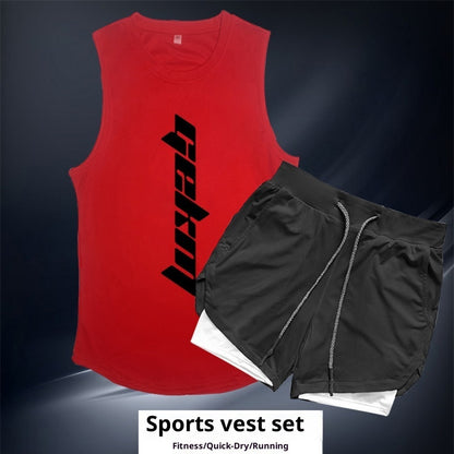 Sports Suit Men's Outdoor Running Fitness Vest Shorts