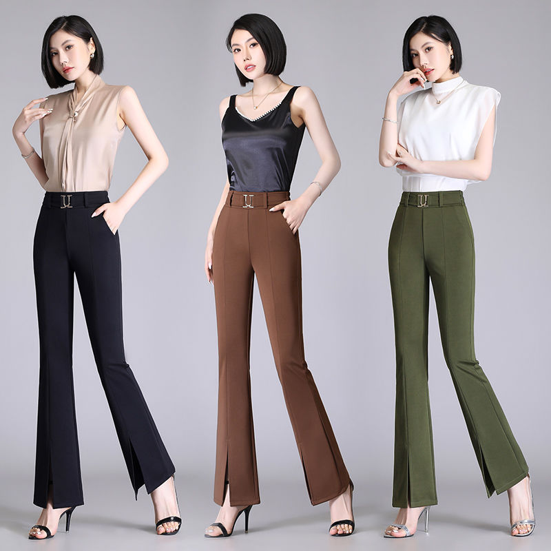 Un pantalon classique a patte éléphant très stylée tendance pour femme