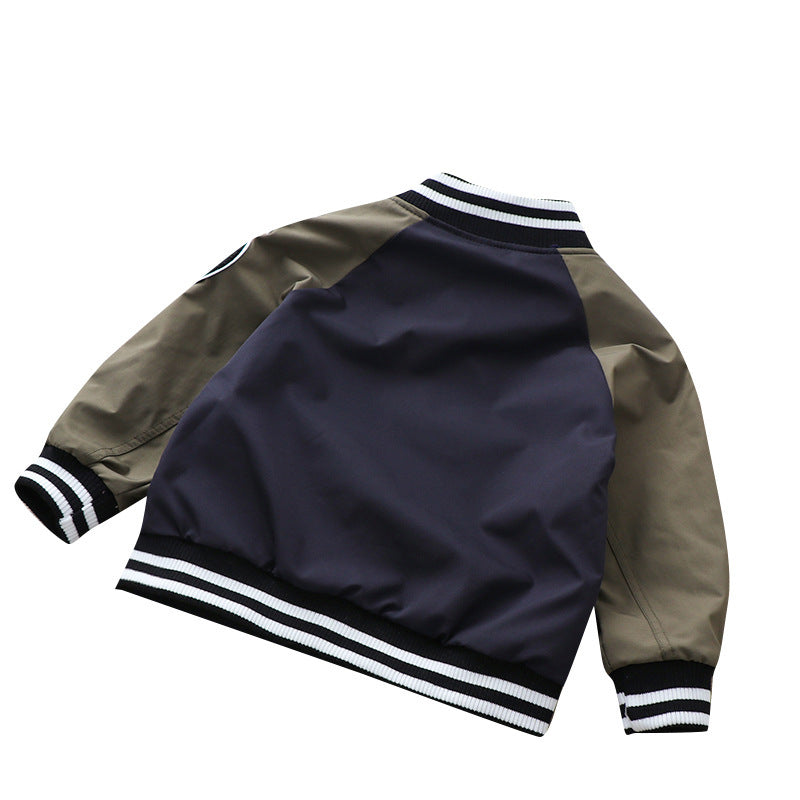 Nouveau manteau d'uniforme de baseball pour garçons, veste à col montant. Parfait pour l'automne.
