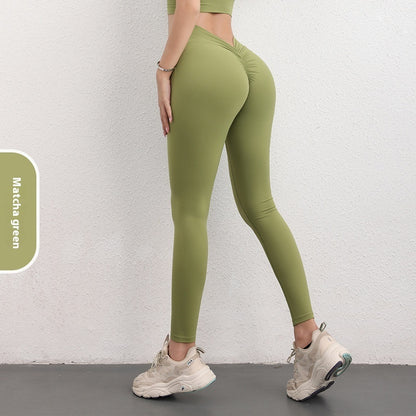 Pantalon de yoga tendance en V, taille haute, pour femme, pour le sport et le fitness