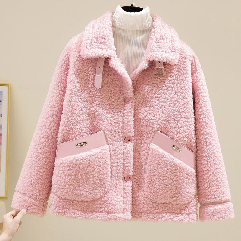 Fleece-lined Extra-thick Loose-fitting Warm Coat For Petite Individuals