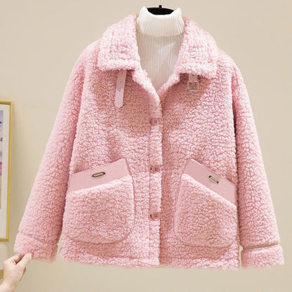 Fleece-lined Extra-thick Loose-fitting Warm Coat For Petite Individuals