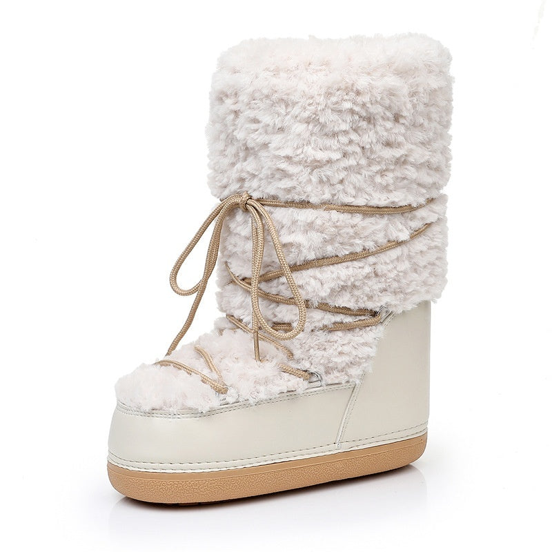 Women's Space Boots Lamb Fur Snow Boots