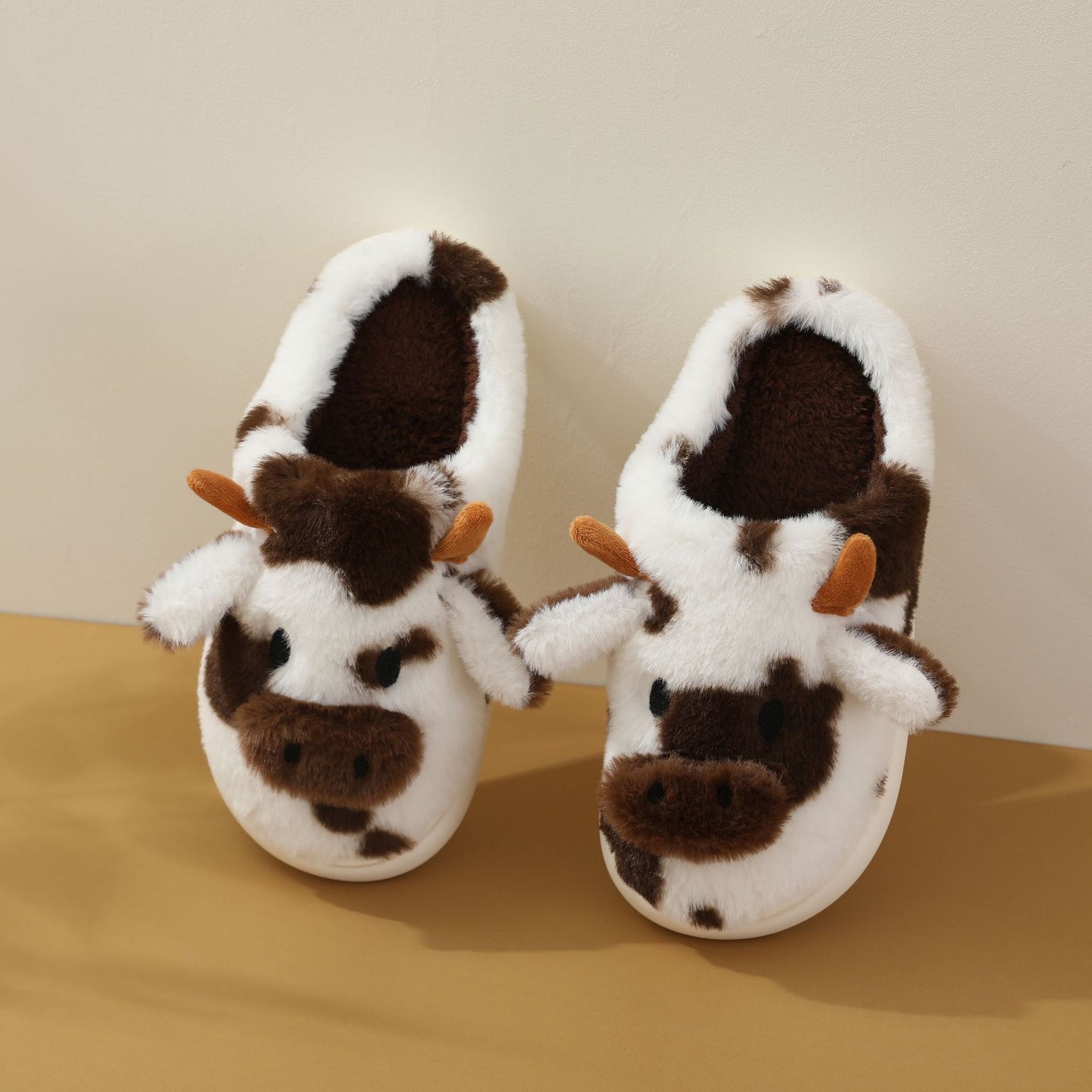Chaussons épais antidérapants en coton et fourrure pour