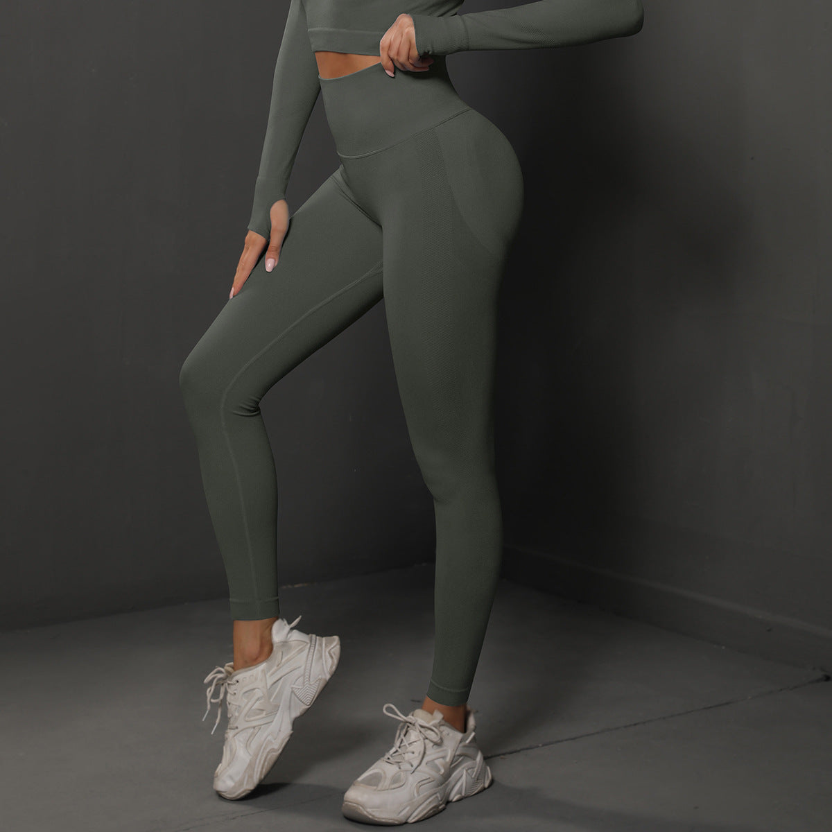Pantalon de yoga taille haute sans coutures pour femmes, couleur unie, leggings longs, fitness, course à pied, sport, gym