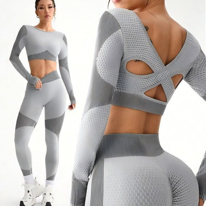 Butt-Lifting Yoga Pants And Back-Slimming Long-Sleeve Top Set