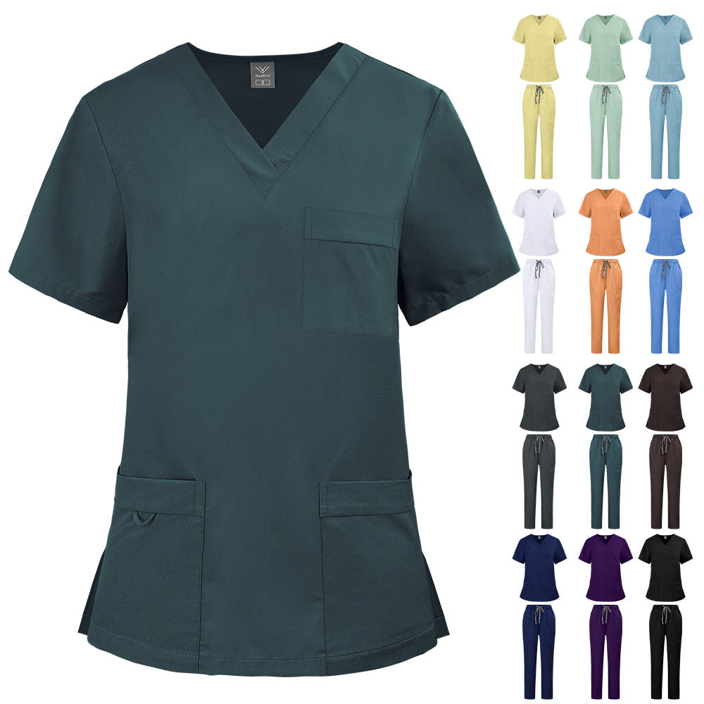 Women's Elastic Nurse Uniform Two-piece Set