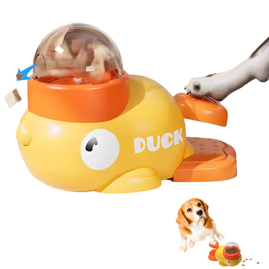 Distributeur de friandises en forme de canard pour chiens - Jouet interactif pour la stimulation mentale, distributeur de nourriture à alimentation lente pour chiens et chats de petite et moyenne taille, distributeur de nourriture pour l'entraînement men