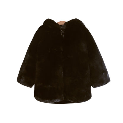 Manteau en fausse fourrure pour fille, taille moyenne et grande, épais, thermique, en fourrure, vêtements d'hiver pour enfants, nouveau manteau en laine artificielle