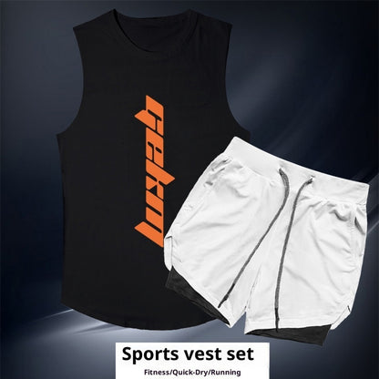 Sports Suit Men's Outdoor Running Fitness Vest Shorts