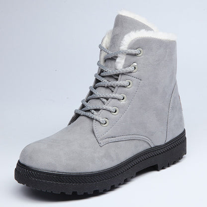 Bottes de neige d'hiver avec bottines en peluche chaudes pour femmes cute et cozy