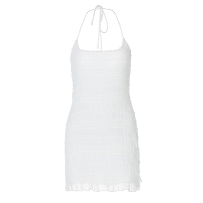 Halter-neck Slim Fit Cropped Dress