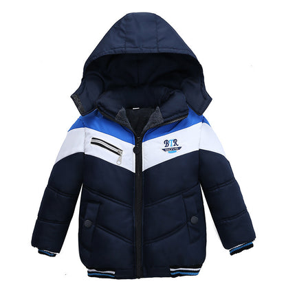 Veste matelassée à capuche et manches longues pour garçon confortable et chaude pour vos mini.