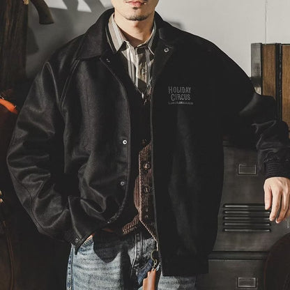 Mens Loose-Fit Heavyweight Insulated Jacket For Spring And Autumn From A Trendy Brand