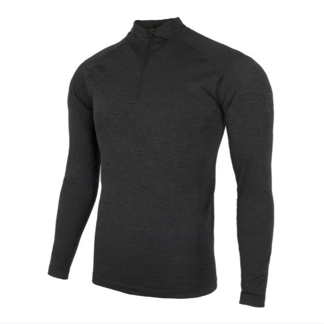 Haut sans coutures à manches longues et fermeture éclair pour entraînement, fitness, extérieur, coupe ajustée