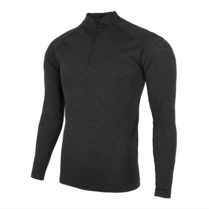 Haut sans coutures à manches longues et fermeture éclair pour entraînement, fitness, extérieur, coupe ajustée