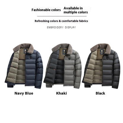 Men's Winter Business Casual Lapels Fur Collar Coat