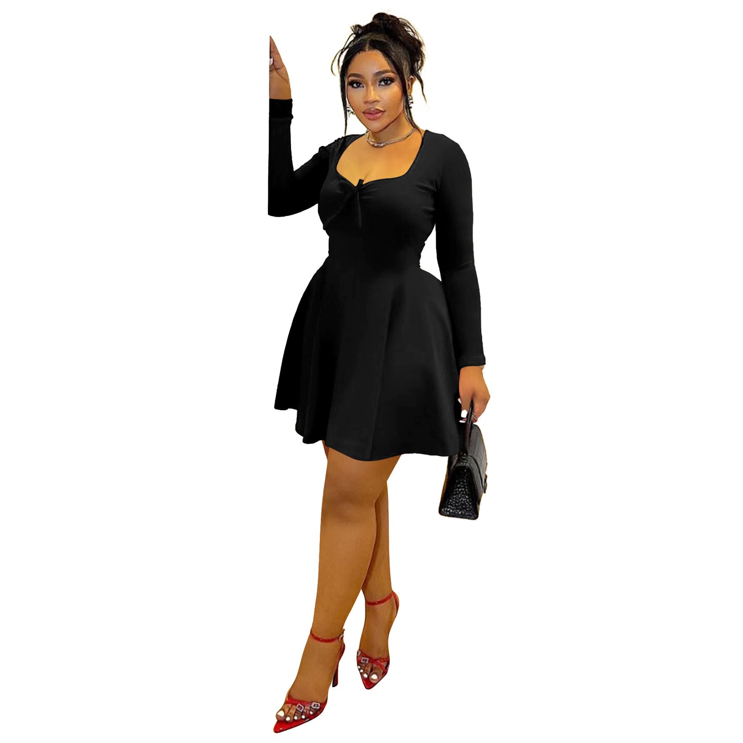 Slim Fit Waist-controlled Slimming Long Sleeve Dress