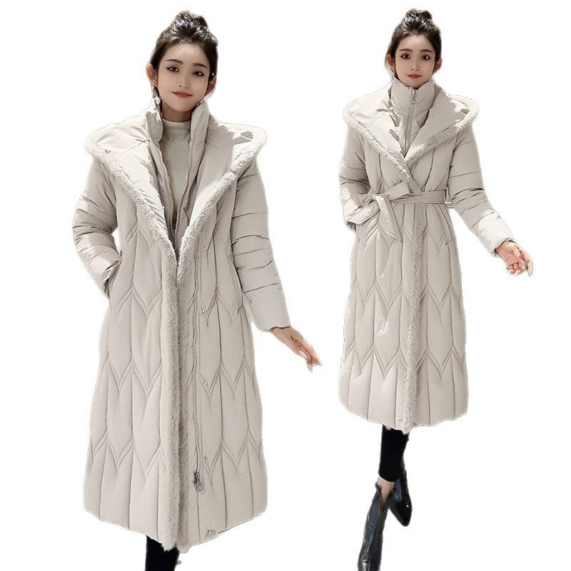 Stitching Elegant Slim Large Cotton-padded Clothes