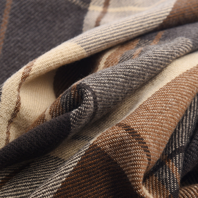 Écharpe à carreaux tendance pour femme, longue et chaude, épaisse, pour l'hiver