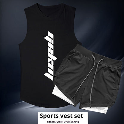 Sports Suit Men's Outdoor Running Fitness Vest Shorts