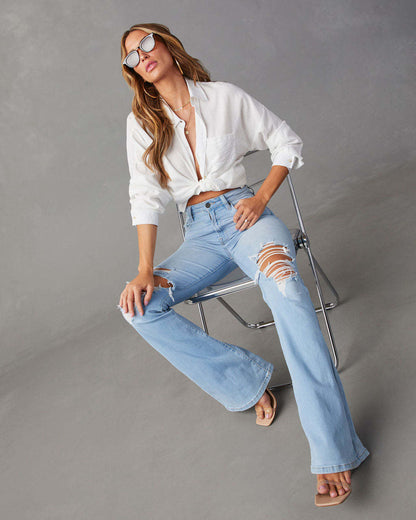 Jean a patte large tendance mode pour femme  un jean qui vous met en valeur. Confortable