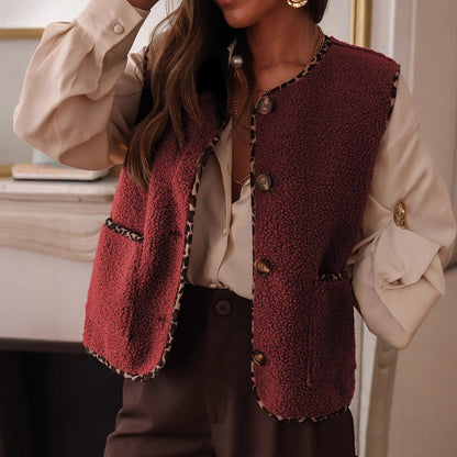 Ladies' Women's Lamb Wool Vest Fur Vest
