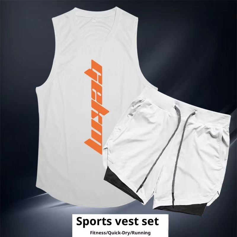 Sports Suit Men's Outdoor Running Fitness Vest Shorts