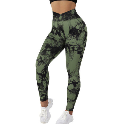 Leggings sans couture tie-dye pour femmes, pantalons de yoga push-up, leggings de sport, fitness, course à pied, gym