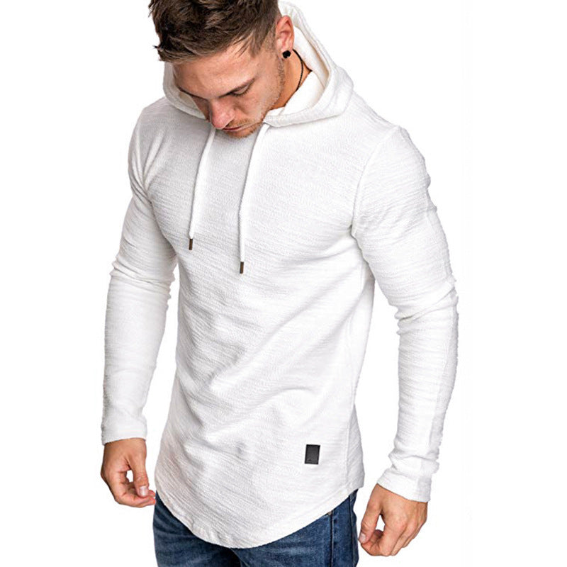 Sweat à capuche décontracté à manches longues pour homme, haut slim, t-shirt de sport