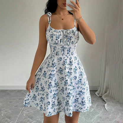 Robe décontractée amincissante de style occidental à coupe trapèze et à taille douce