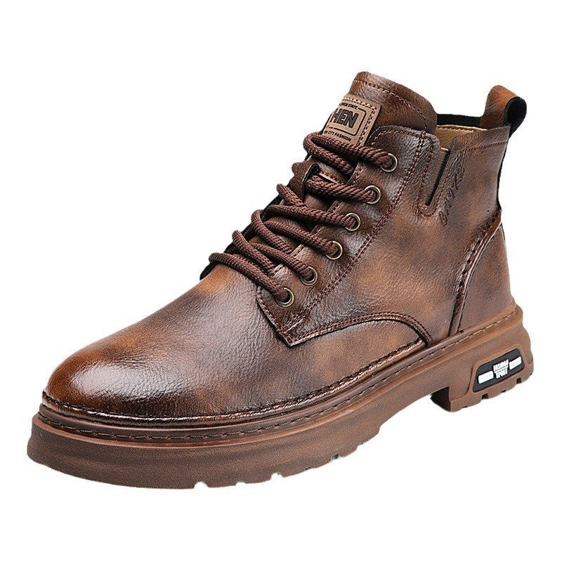 Bottes Martin mi-hautes à semelles épaisses, style rétro, faciles à assortir et décontractées