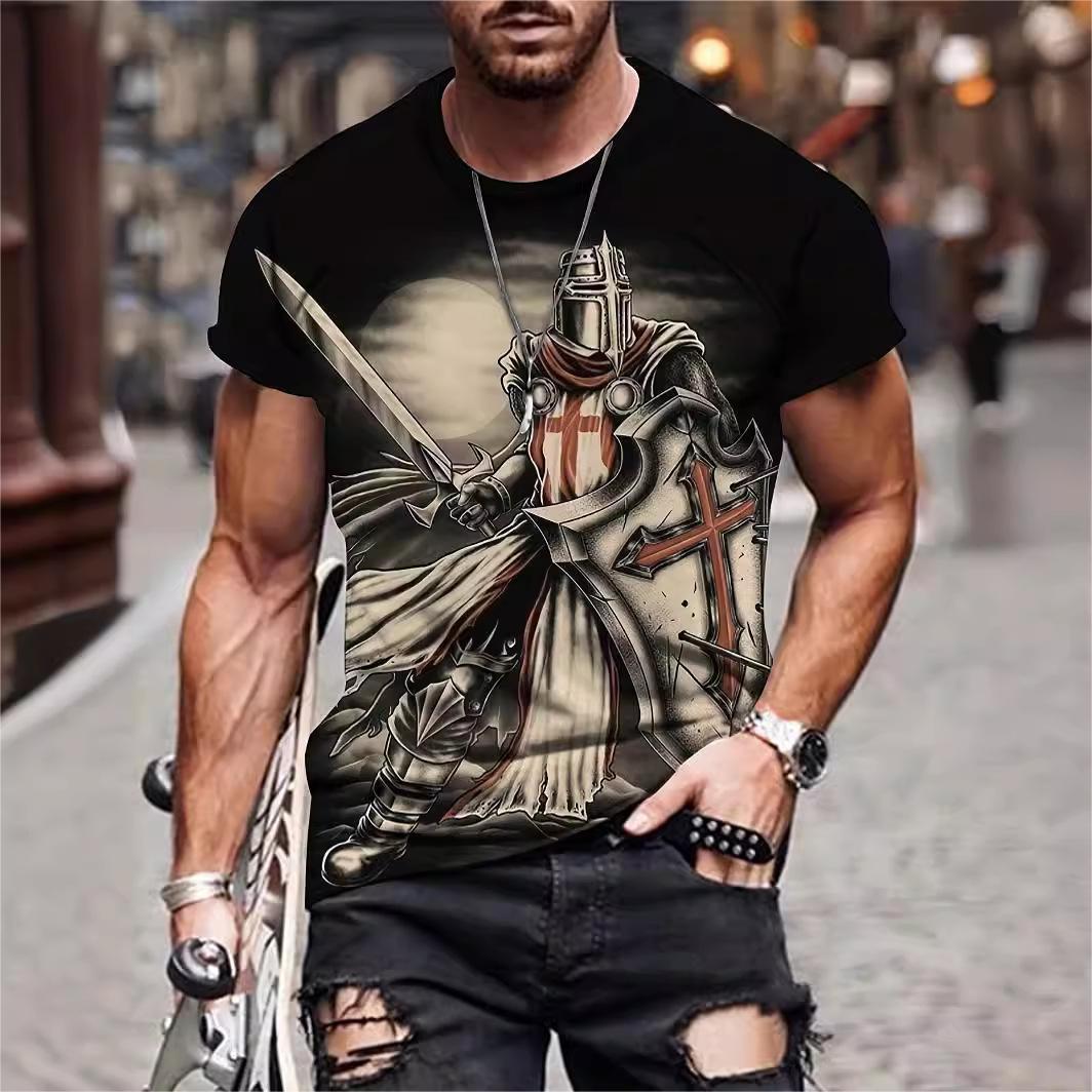 T-shirt d'été décontracté et respirant à manches courtes pour homme, imprimé en 3D
