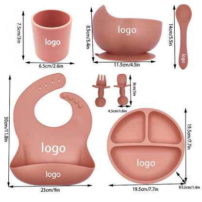 Couverts pour bébé, bavoir en silicone, tasse en silicone, cuillère